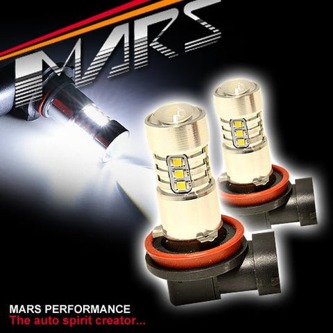 2x MARS Performance High Power Torch Projector LED SMD White Fog Light Bulbs for Mitsubishi Pajero NS NT NW NX 07 - 15 - Mars Performance