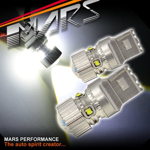 2x MARS Super Bright Torch Projector LED SMD T15 White Reverse light bulbs - Mars Performance