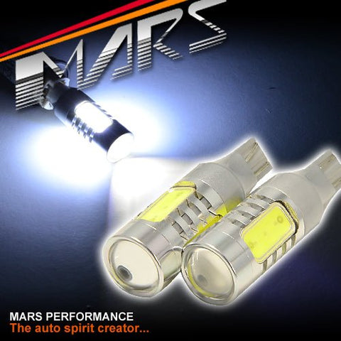 2x MARS Super Bright Torch Projector LED SMD T15 White Reverse light bulbs - Mars Performance