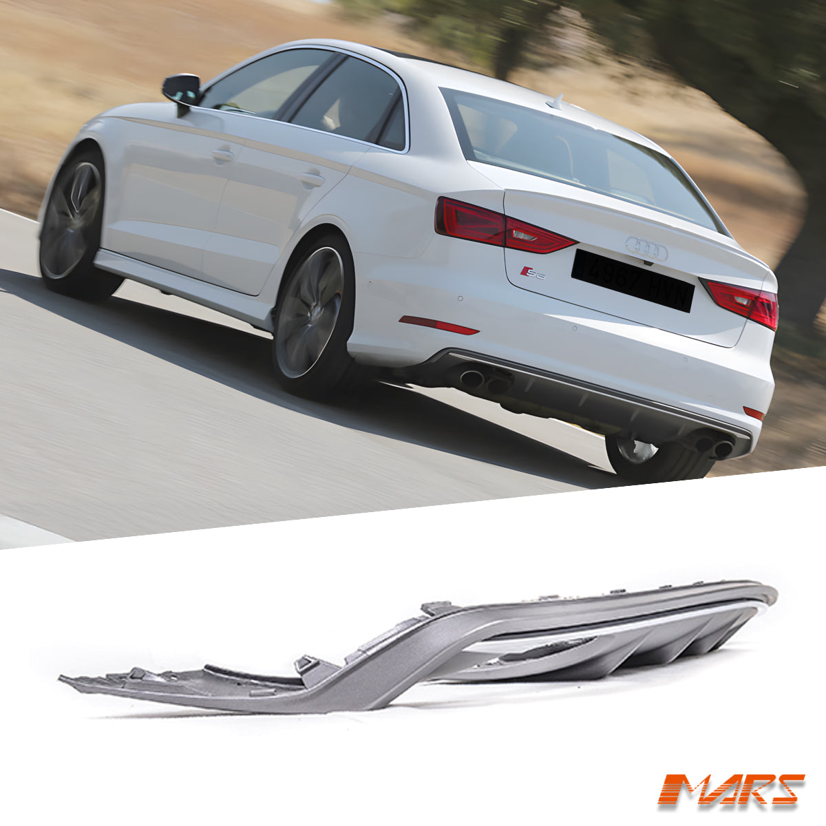 Twin Exhaust outlet Diffuser Bodykit for AUDI A3 8V Sedan & Convertibl ...