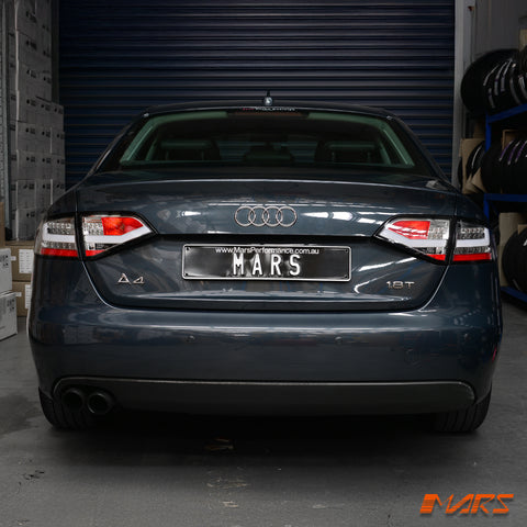 Crystal Clear 3D LED Stripe Tail Lights for AUDI A4 B8 4D Sedan 2008-2012 Replace Stock Non-LED Lights