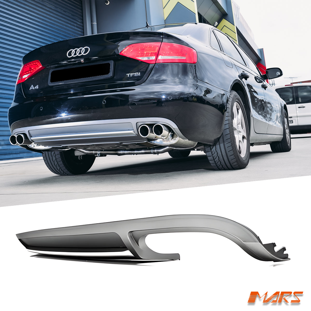 S4 Diffuser S4 Style Twin Exhaust outlet Diffuser Bodykit for AUDI A4 B8 2009-2011 ...