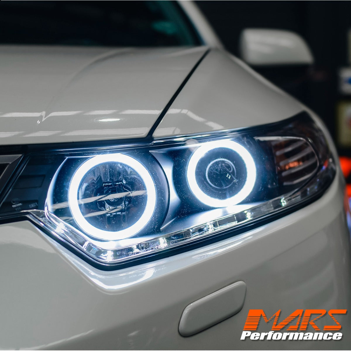 Black LED DRL & High Power Angel-Eyes Style Projector Head Lights for Honda Accord Euro 2008-2013