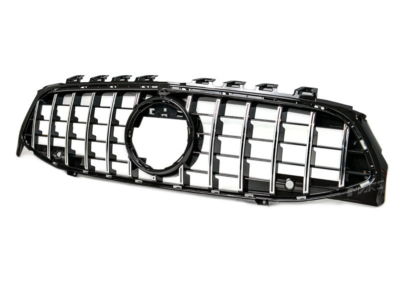Chrome Black AMG CLA45 Style Front Bumper Bar Grille Grill for Mercedes-Benz CLA-Class X118 C118 2018-2023, including CLA35