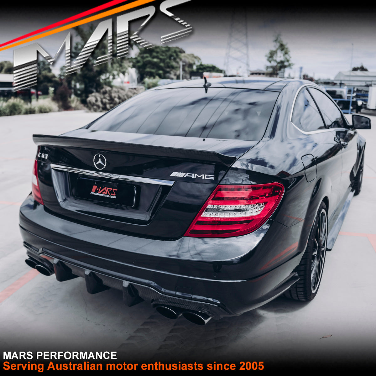 VATH Style Carbon Fibre Rear Trunk Lip Spoiler for Mercedes-Benz W204 C204 Coupe, include C63 AMG