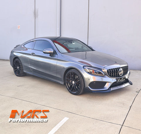 Gloss Black Brabus Style Front bumper Lip Spoiler for Mercedes-Benz C-Class C205 S205 W205 AMG Package & C43 2015-2018