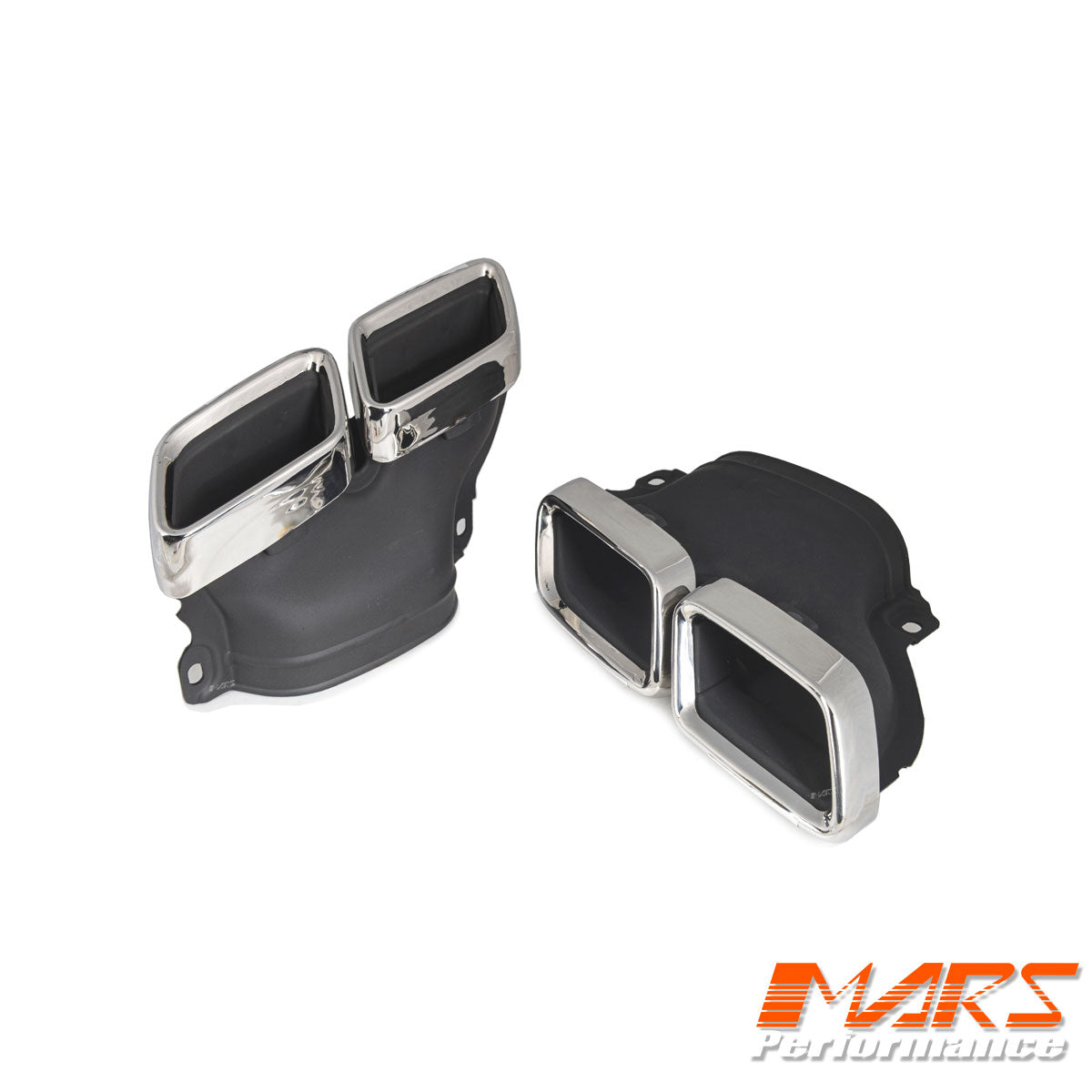 Silver AMG Style Exhaust Muffler Tips for Mercedes-Benz Pre Update W205 C63 / C292 W166 GLE63 / X166 GLS63 / W222 C217 S63