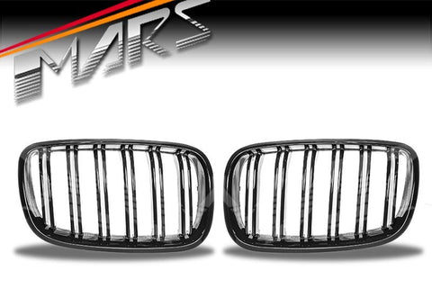 Gloss Black F86 X5M X6M Style Duel Stripe Front Kidney Grille Grill Bodykit for BMW X5 E70 & X6 E71