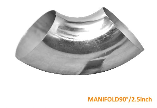 MARS 2.5 inch 90 Degrees Mandrel Bend polished stainless steel Manifold pipe for Cat-Back Exhaust & Muffler Parts
