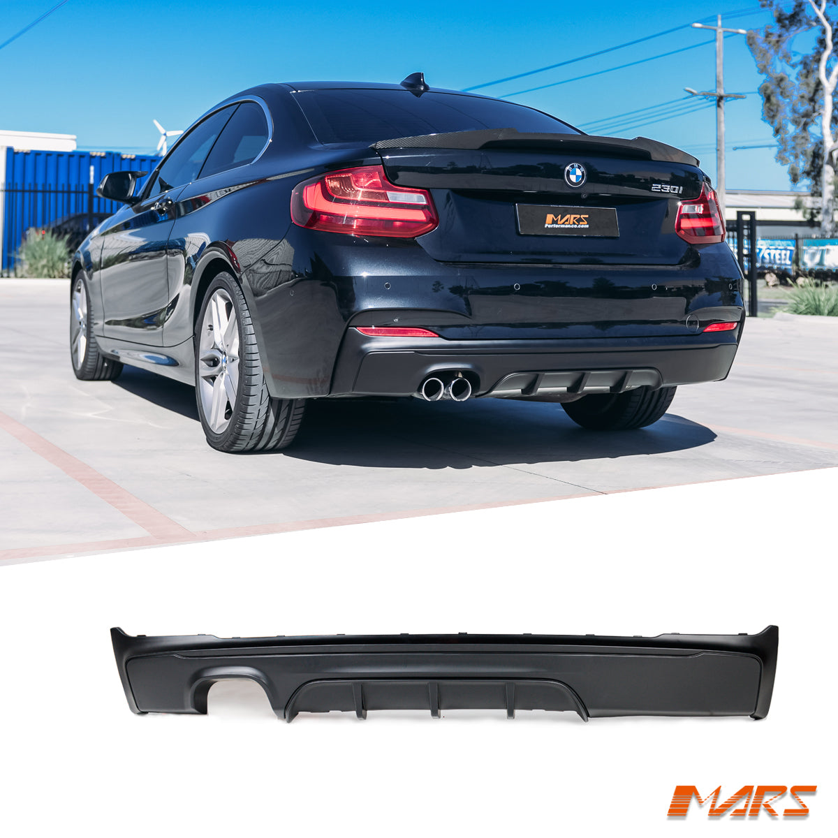 F2 Car Diffuser Matt Black Performance Rear Bumper Bar Diffuser Bodykit for BMW F22 F2 ...
