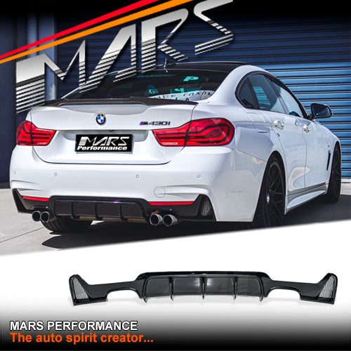 Gloss Black M Performance Style Rear Bumper bar diffuser Bodykit with Twin exhaust outlet for BMW 4 Series F32 F33 F36 M Sport