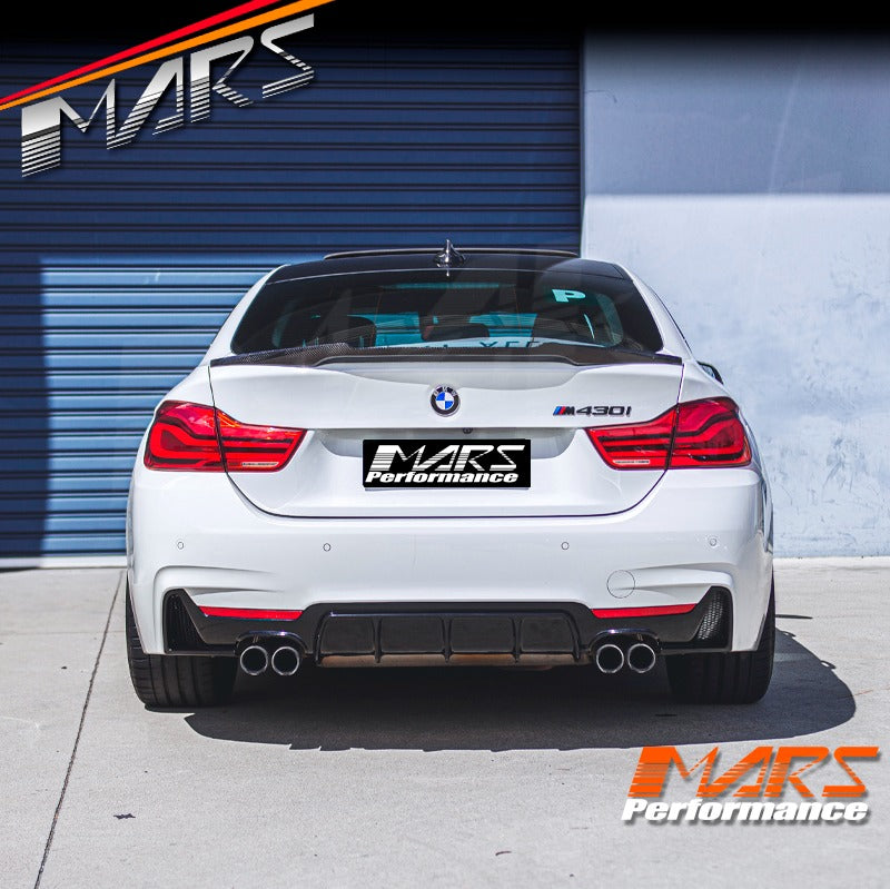 Gloss Black M Performance Style Rear Bumper bar diffuser Bodykit with Twin exhaust outlet for BMW 4 Series F32 F33 F36 M Sport