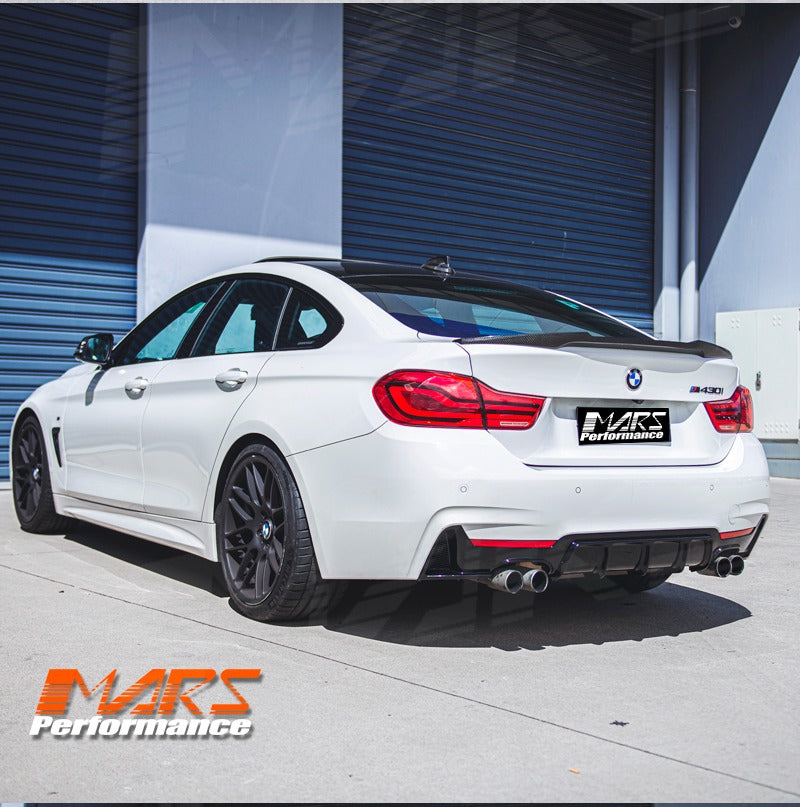 Gloss Black M Performance Style Rear Bumper bar diffuser Bodykit with Twin exhaust outlet for BMW 4 Series F32 F33 F36 M Sport