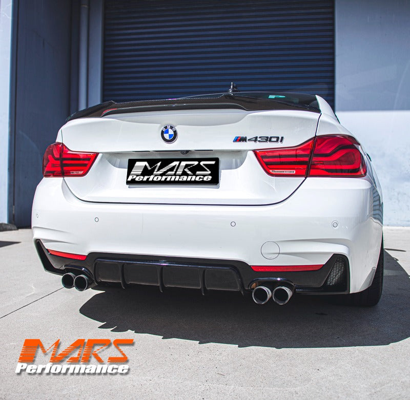 Gloss Black M Performance Style Rear Bumper bar diffuser Bodykit with Twin exhaust outlet for BMW 4 Series F32 F33 F36 M Sport