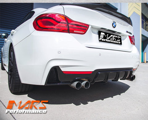 Gloss Black M Performance Style Rear Bumper bar diffuser Bodykit with Twin exhaust outlet for BMW 4 Series F32 F33 F36 M Sport