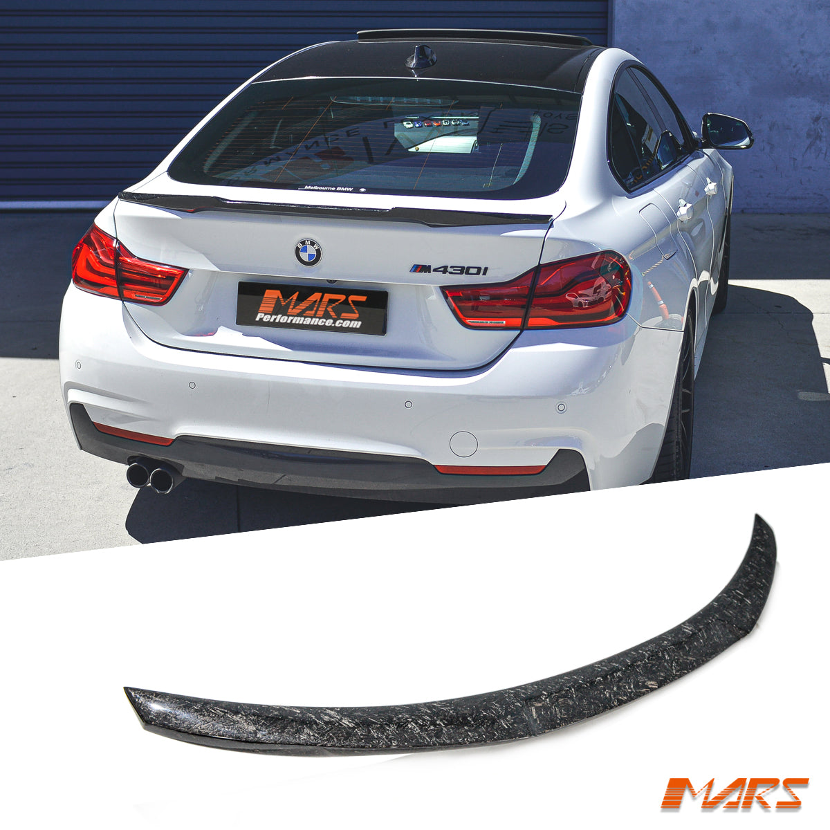 Ds Rear Wing Marble forged Carbon M4 Style Rear trunk boot lip Spoiler Wing Bodykit ...