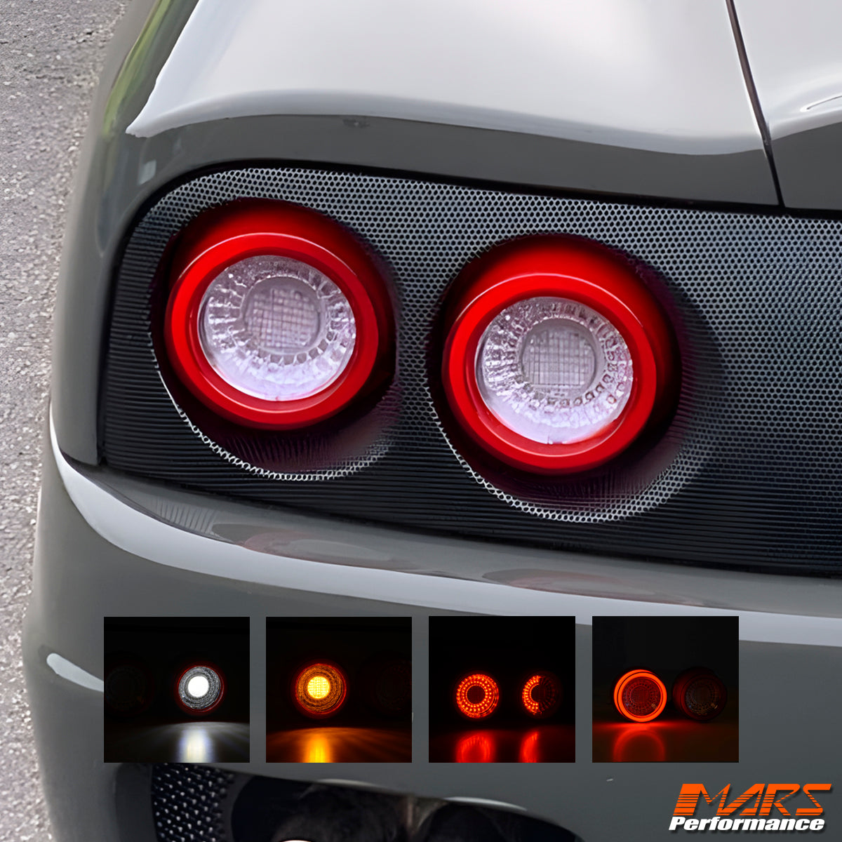 Clear Red Full LED 3D Stripe Bar Tail Lights for FERRARI F360 512 F355 550 575M F50