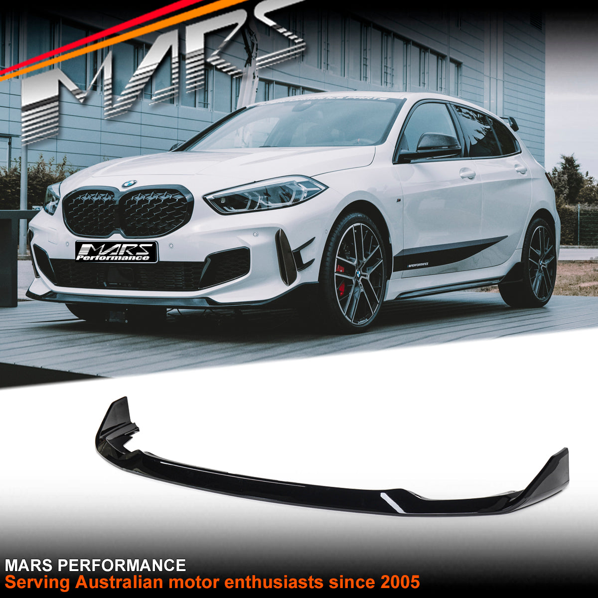 Gloss Black Performance Aero DYNAMIC Front Bumper Lip Spoiler Bodykit for BMW 1 Series F40 2019-2024