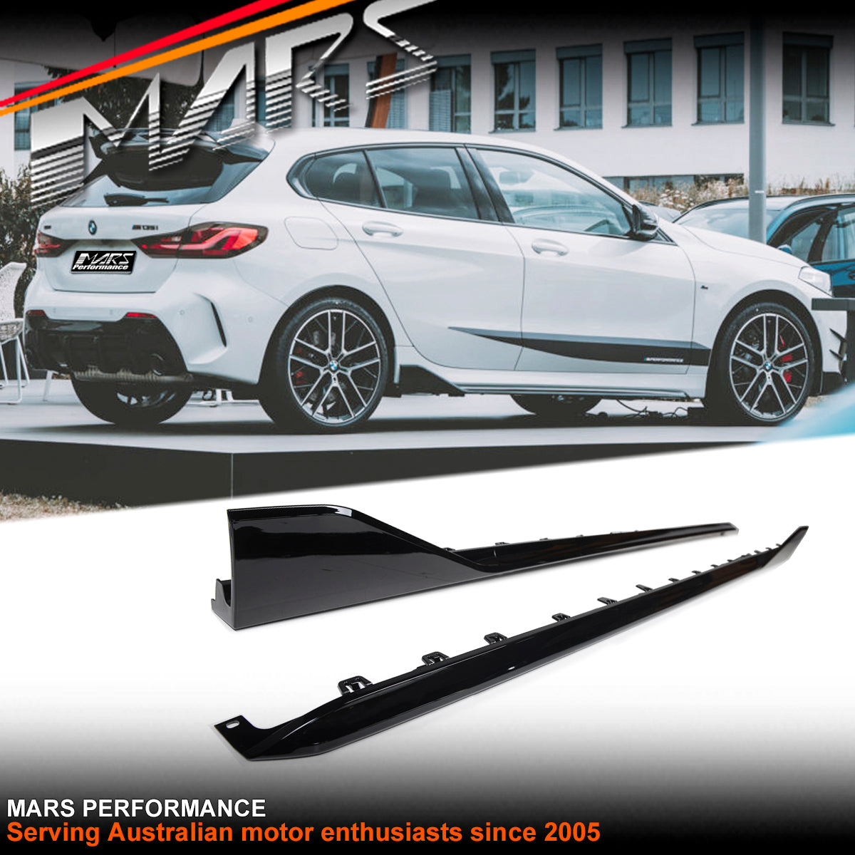 Gloss Black Performance Aero DYNAMIC Lower Side Skirt Lip Spoiler Bodykit for BMW 1 Series F40 2019-2024