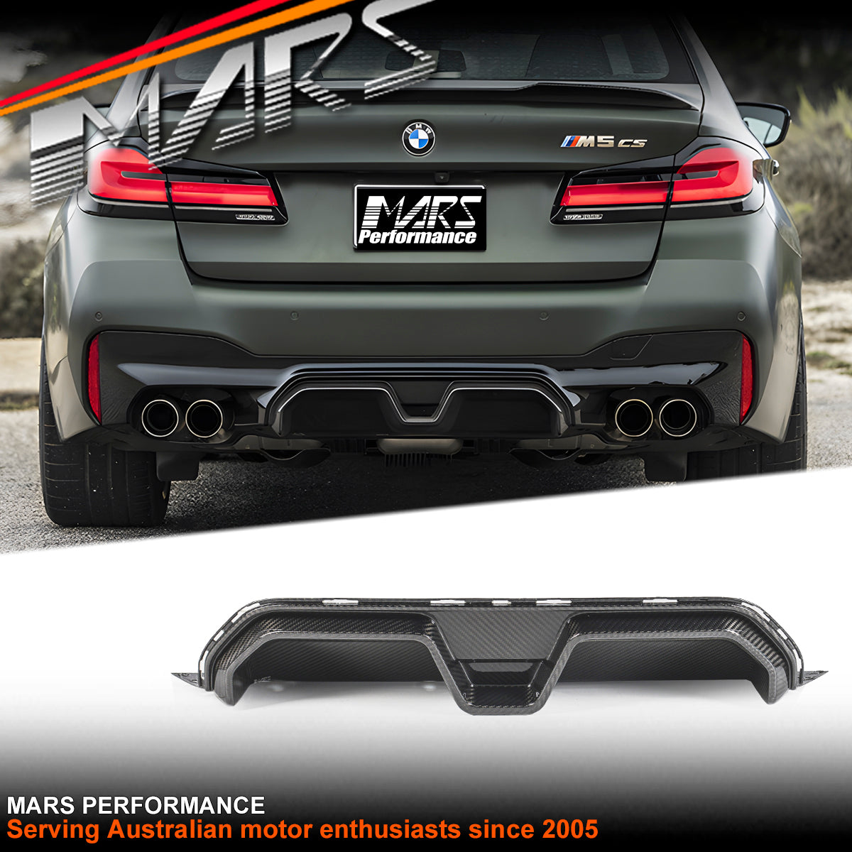 CS Style Dry Carbon Fibre Rear Bumper bar lower Center Spoiler Diffuser ...