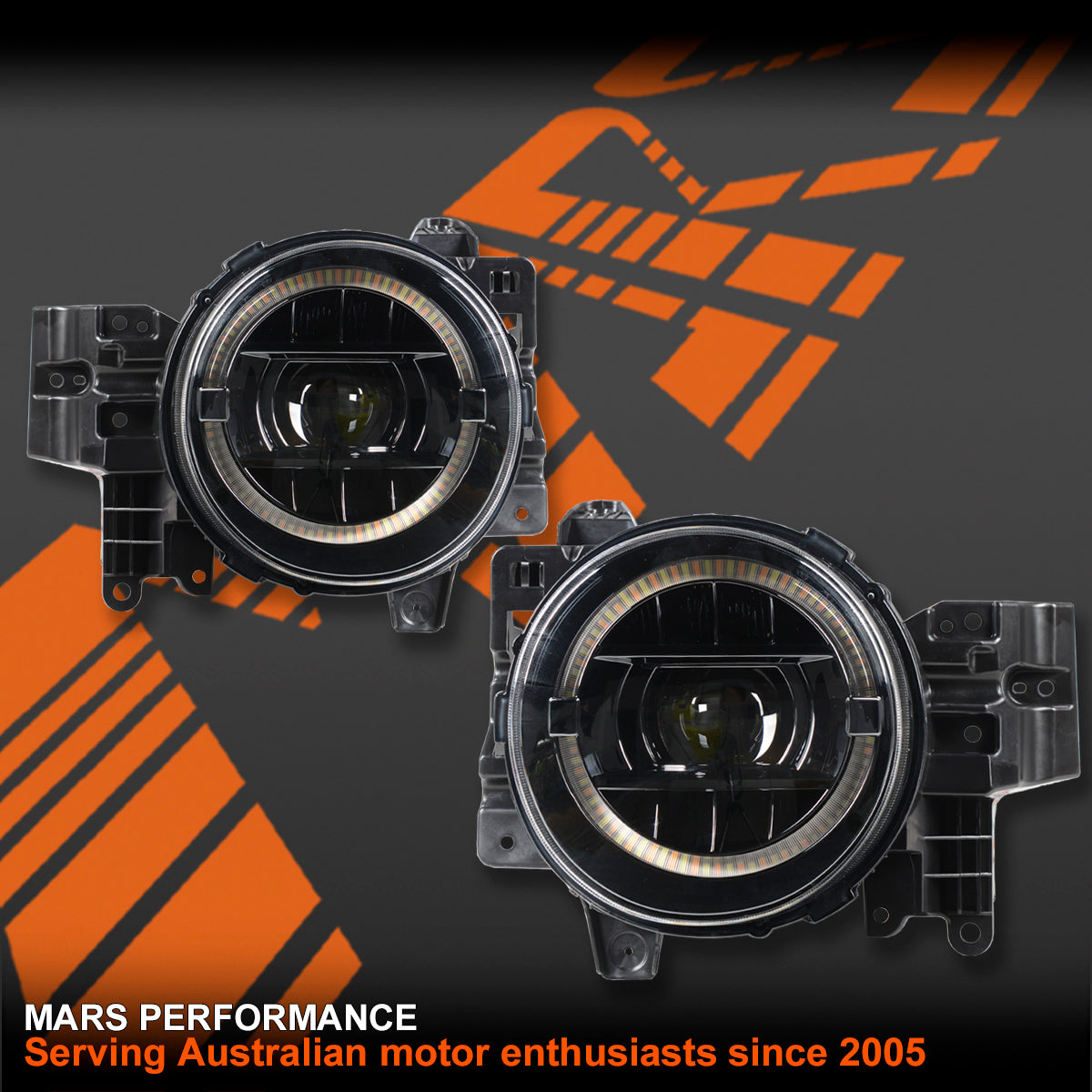 Black High Power Full LED Dual Beam HALO DRL Head Lights with Sequential Indicators for Toyota FJ-Cruiser 2006-2022