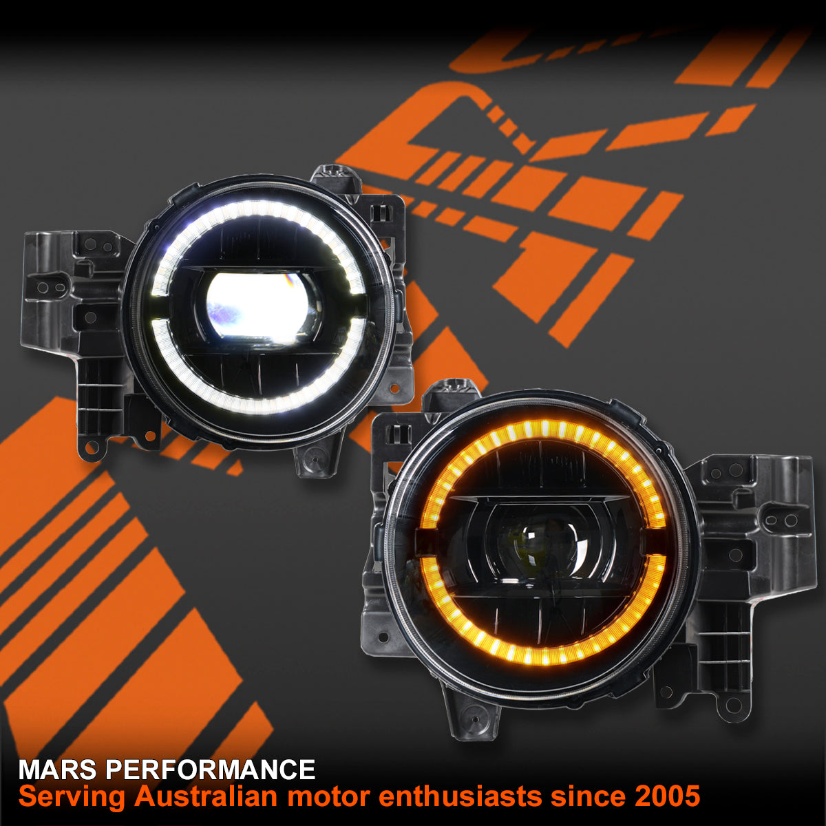 Black High Power Full LED Dual Beam HALO DRL Head Lights with Sequential Indicators for Toyota FJ-Cruiser 2006-2022