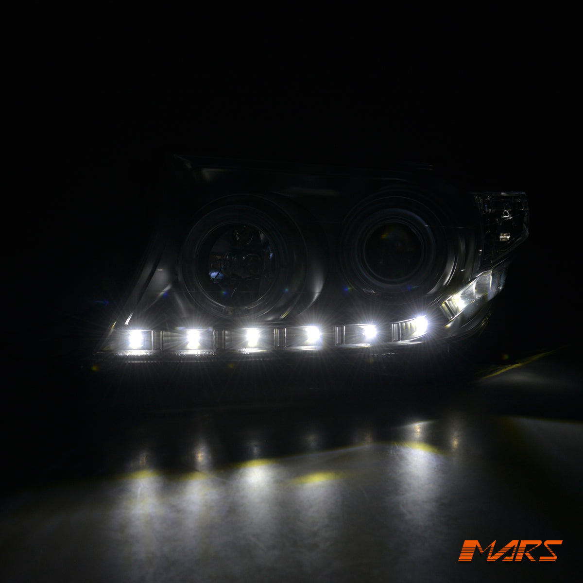 LED DRL & Halo Projector Head Lights with Sequential Indicators for Toyota LANDCRUISER LC200 FJ200 200 Series 2007-2015