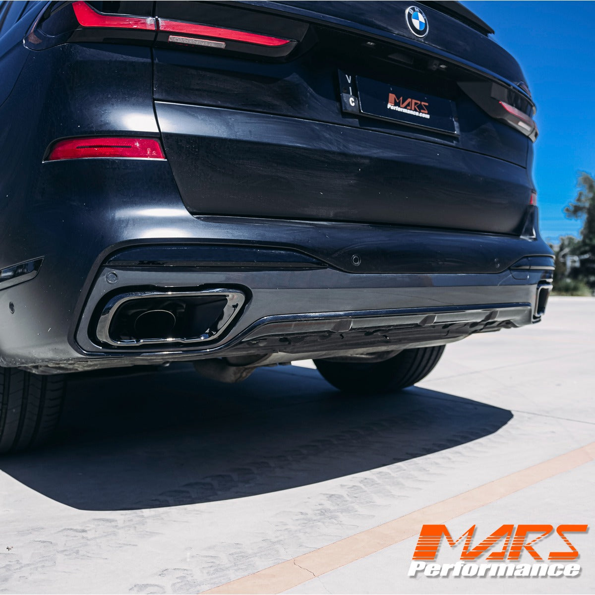 Limo Plus Black Quad Exhaust Tips For BMW X5 G05 / X6 G06 / X7 G07 M-Sport 2019-2025 – Stainless Steel Direct Fit