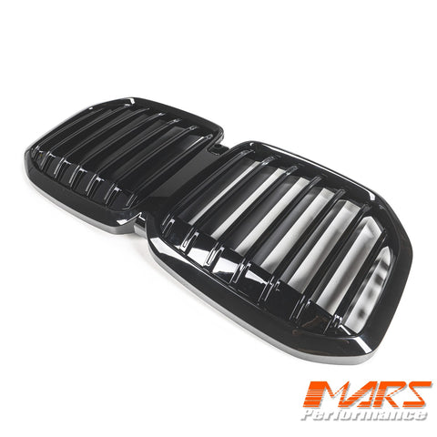 Gloss Black Front Bumper bar Kidney Grille Grill Bodykit for BMW X7 G07 LCI 2022-2024