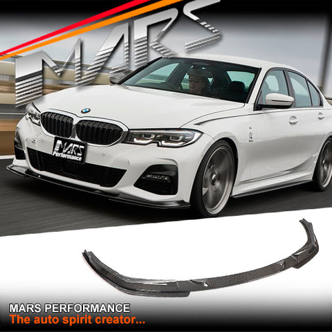 3D Design Style Carbon Fibre Front Bumper Lip Spoiler for BMW G20 G21 M Sport Pre-LCI (2018-2022) in packaging