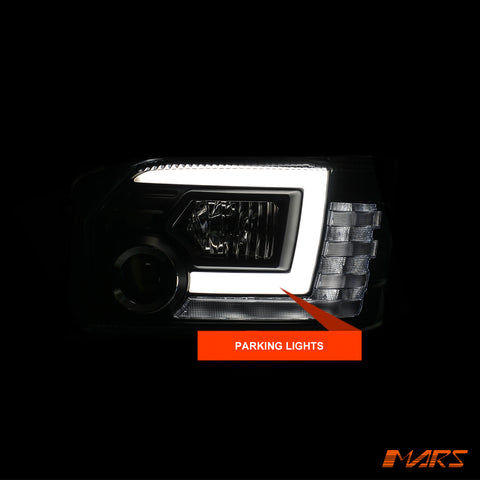 Black LED DRL Projector Head Lights with Sequential Indicators for Toyota Hiace 2015-2019
