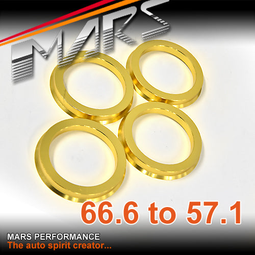 Mars Performance Aluminium Hub Centric Rings (OD 66.6 mm to ID 57.1 mm)