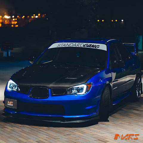 Replace Stock Halogen Model LED 3D Stripe Bar DRL Projector Head Lights for Subaru Impreza GD 2005-2007