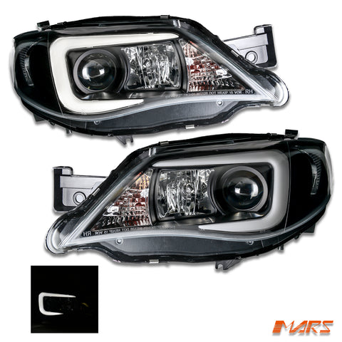 Replace Stock Halogen model LED 3D Stripe Bar DRL Projector Head Lights for Subaru Impreza 2007-2013