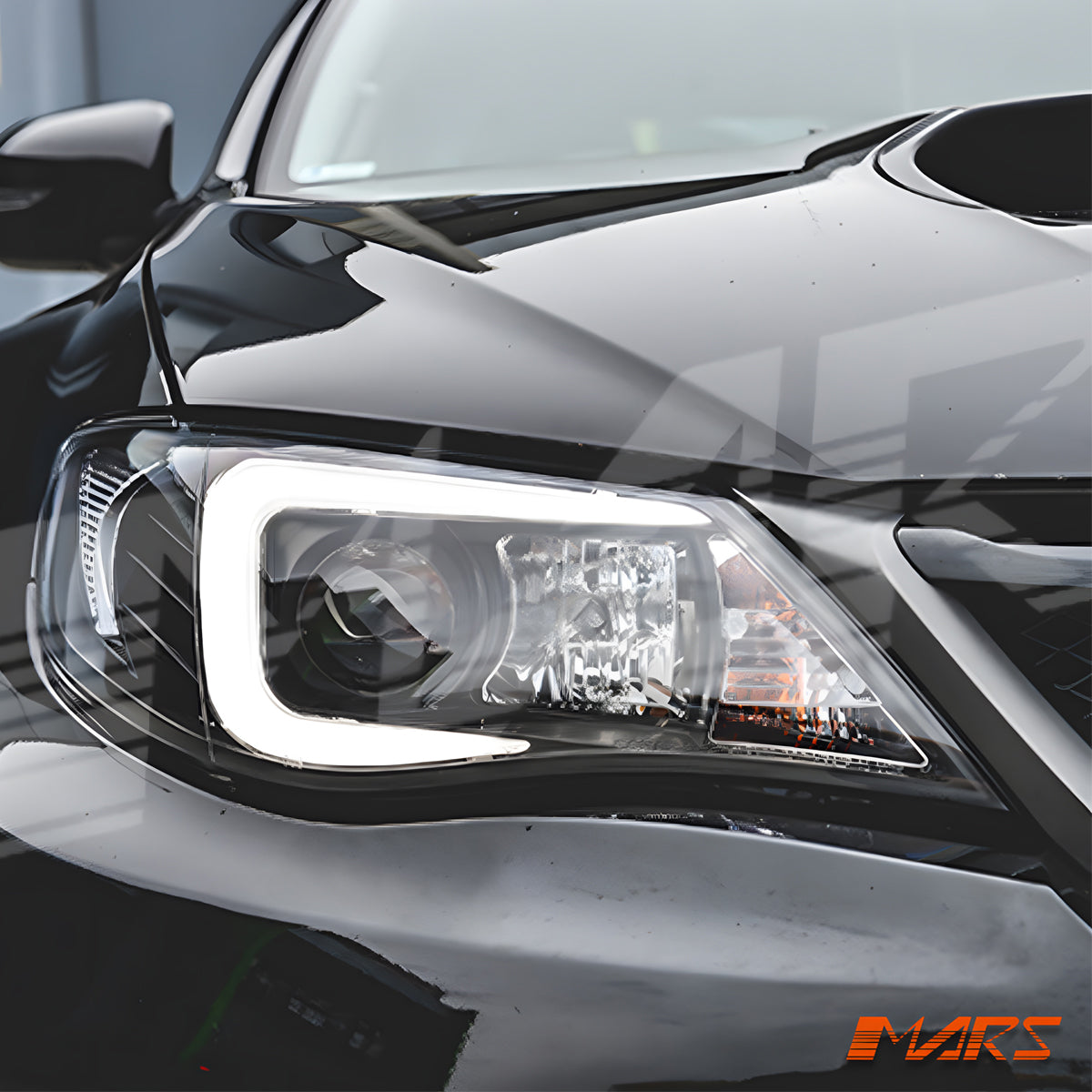 Replace Stock Halogen model LED 3D Stripe Bar DRL Projector Head Lights for Subaru Impreza 2007-2013