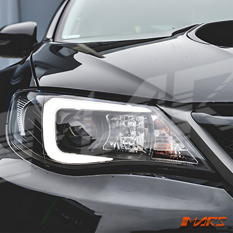 Replace Stock Halogen model LED 3D Stripe Bar DRL Projector Head Lights for Subaru Impreza 2007-2013