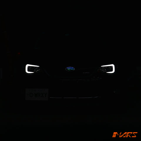 Replace Stock Halogen model LED 3D Stripe Bar DRL Projector Head Lights for Subaru Impreza 2007-2013