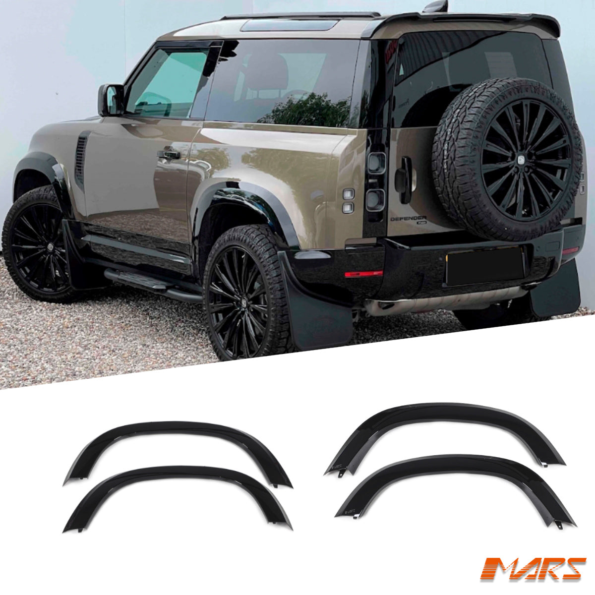Gloss Black Wheel Arches Extensions Fender Flares for Land Rover ...