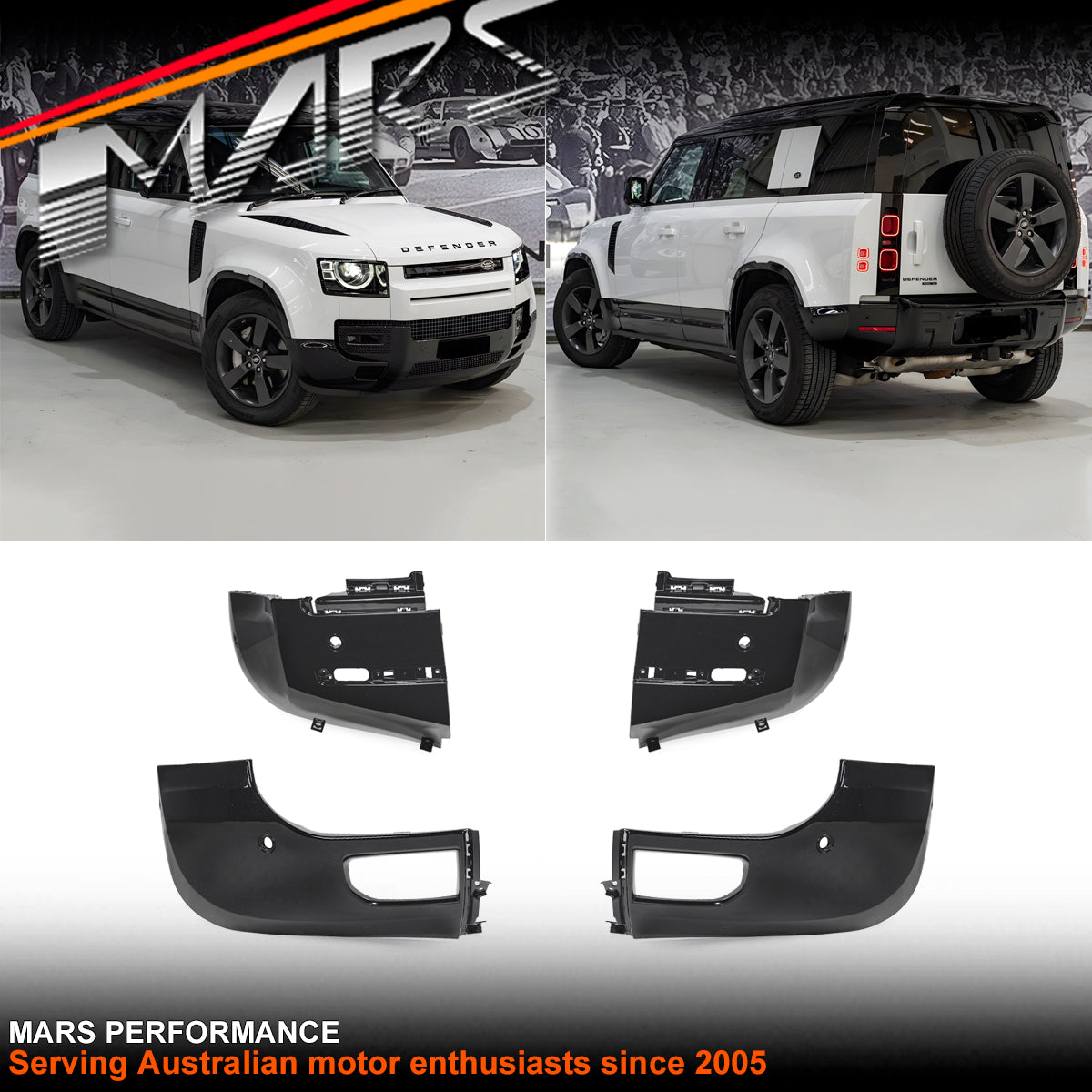 Gloss Black Front & Rear Bumper Corner Splitter Cover Bodykit for Land ...