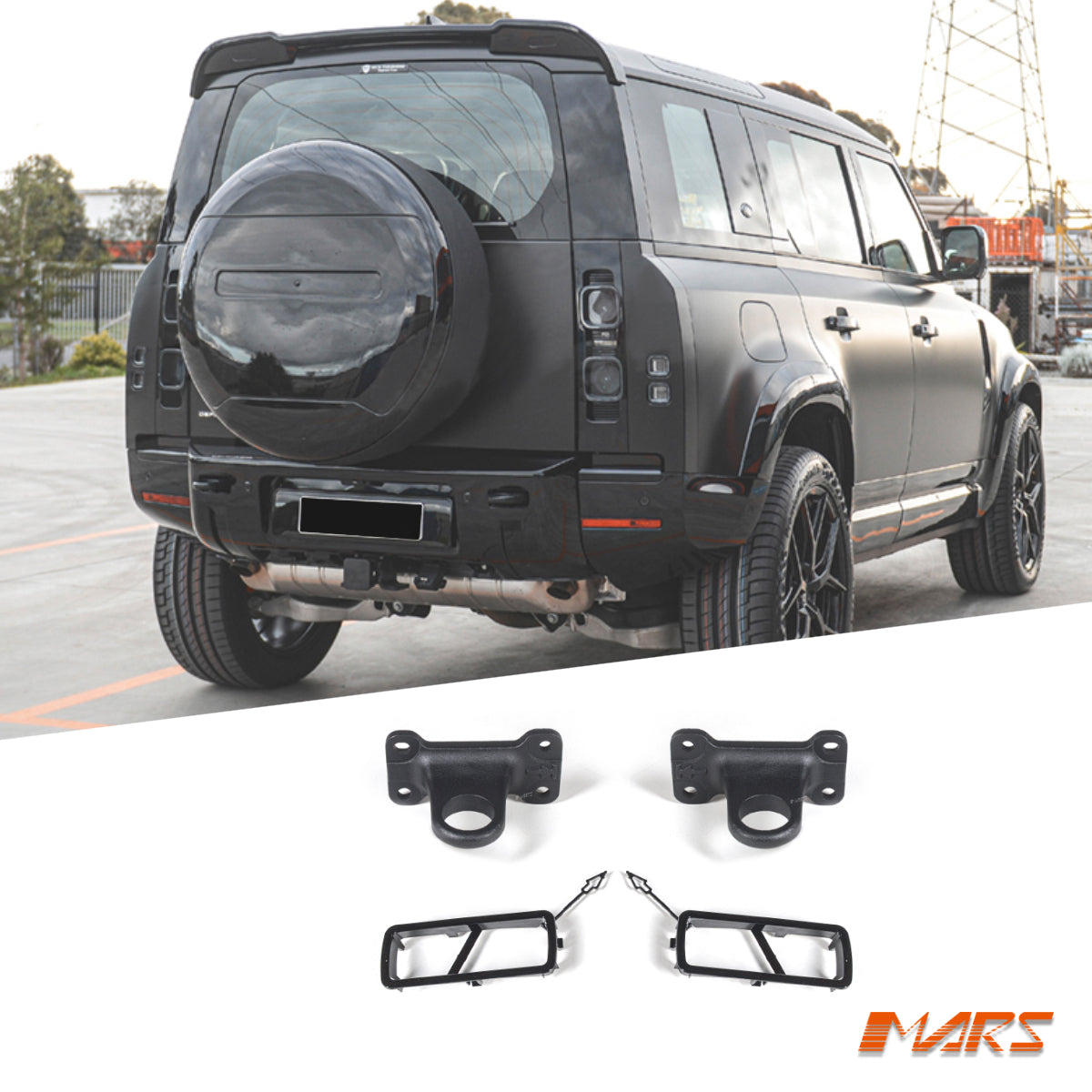 Black Rear Tow hooks for Land Rover Defender L663 90 110 130 20-25 ...