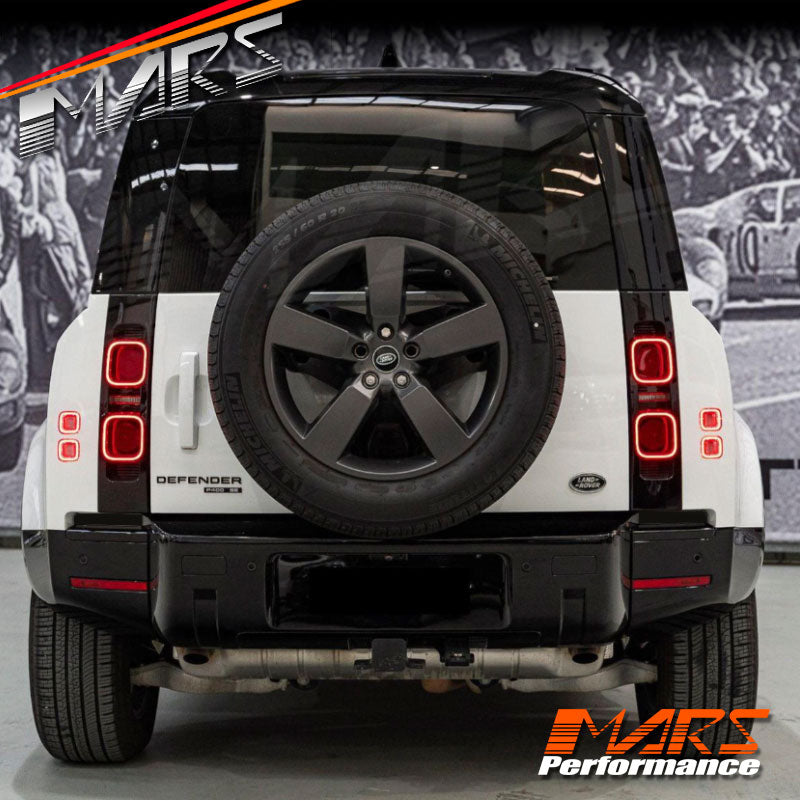 Gloss Black Rear Bumper Bar & Tow Cover Trim for Land Rover Defender L663 90 110 130 2020-2024