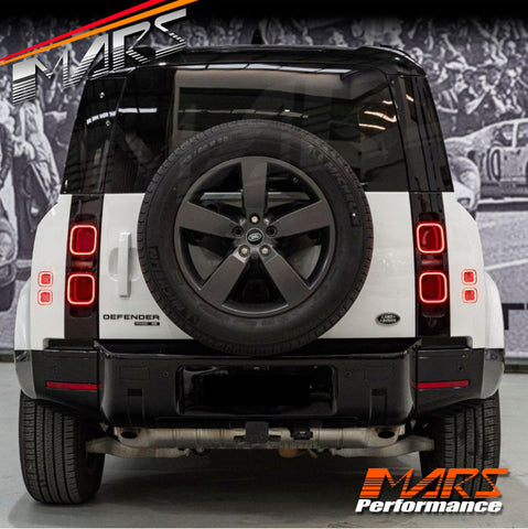 Gloss Black Rear Bumper Bar & Tow Cover Trim for Land Rover Defender L663 90 110 130 2020-2024