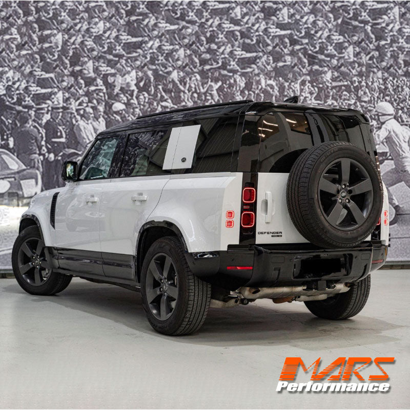 Gloss Black Rear Bumper Bar & Tow Cover Trim for Land Rover Defender L663 90 110 130 2020-2024