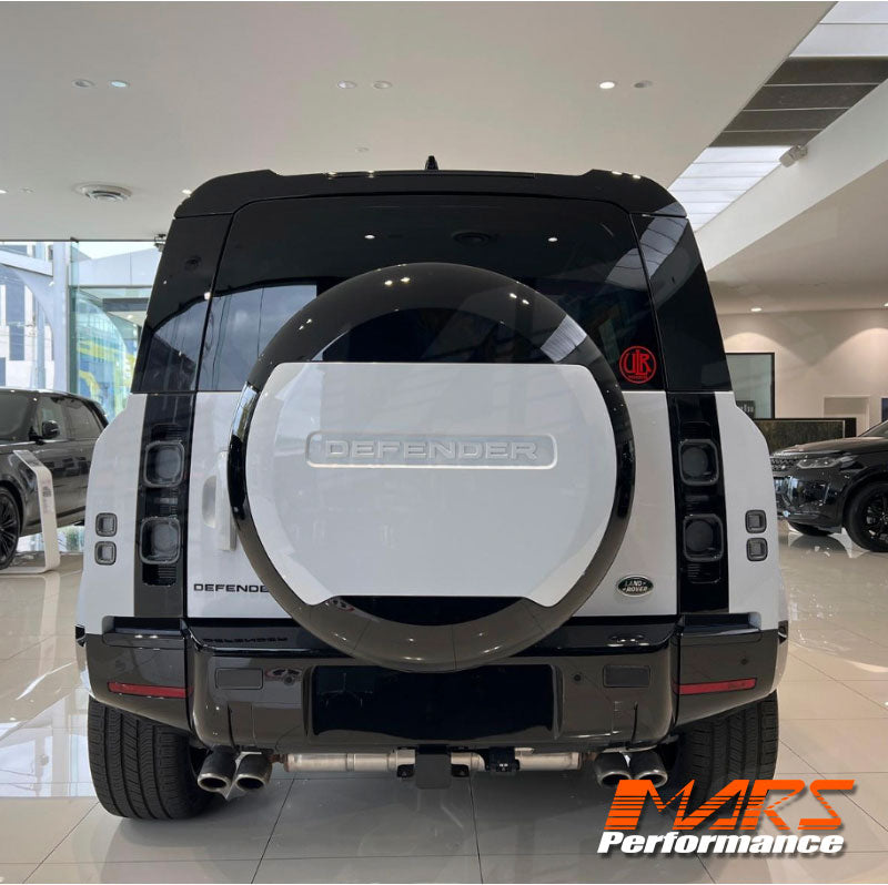 Gloss Black Rear Bumper Bar & Tow Cover Trim for Land Rover Defender L663 90 110 130 2020-2024