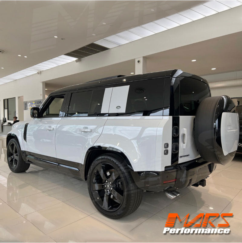 Gloss Black Rear Bumper Bar & Tow Cover Trim for Land Rover Defender L663 90 110 130 2020-2024