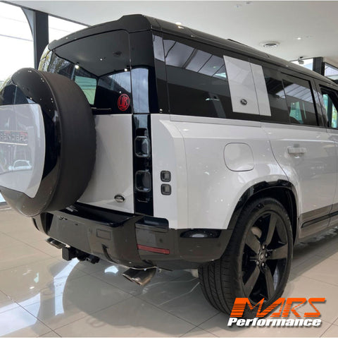 Gloss Black Rear Bumper Bar & Tow Cover Trim for Land Rover Defender L663 90 110 130 2020-2024