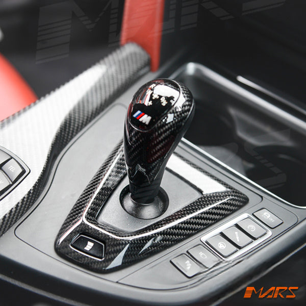 Carbon Look Gear Shift Knob Panel Trim Cover For BMW 3/5 Series, X5, X6 (F10/F30)