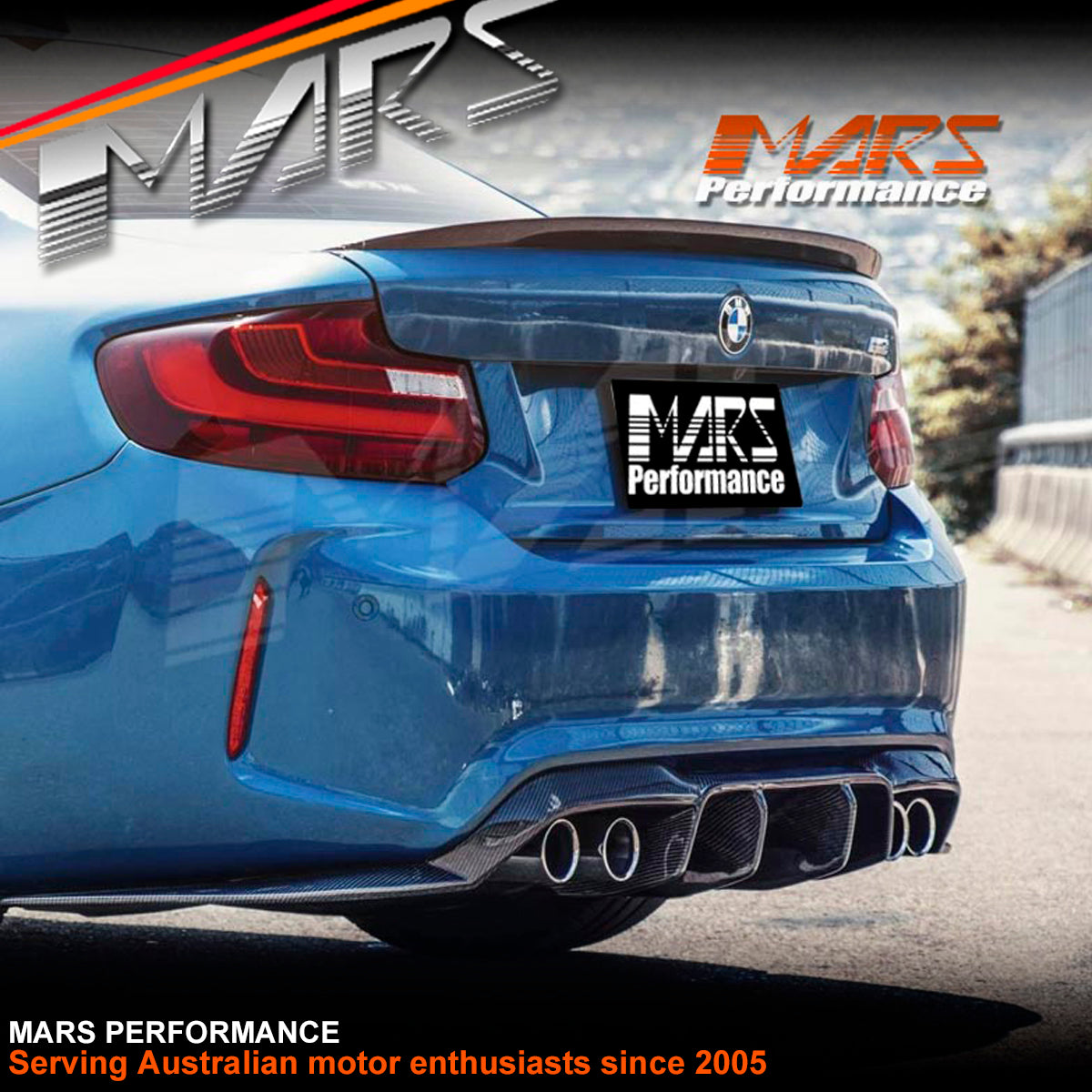 Versatainer Style Carbon Fibre Rear bumper Bar Diffuser for BMW F87 M2 ...
