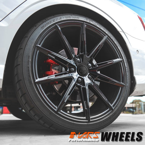 MARS MP-M2 Gloss Black 19 inch Multi Spork Concave Alloy Wheels Rims 5x120