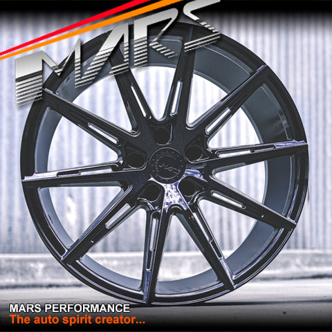 MARS MP-M2 Gloss Black 19 inch Multi Spork Concave Alloy Wheels Rims 5x120